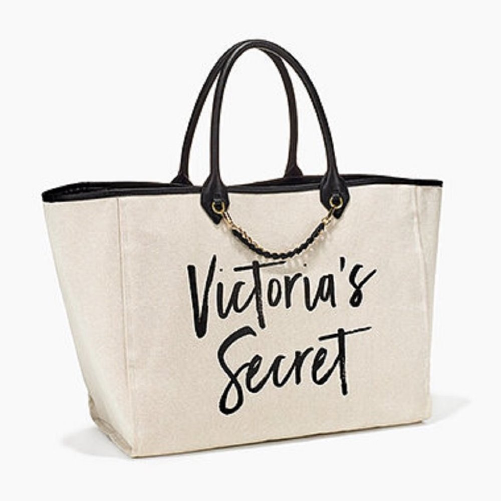 Victorias Secret Large Canvas Tote, NWT